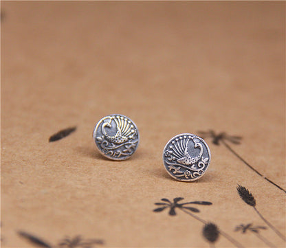 Palace Vintage Round S990 Pure Silver Ladies Earrings-Jewearrings