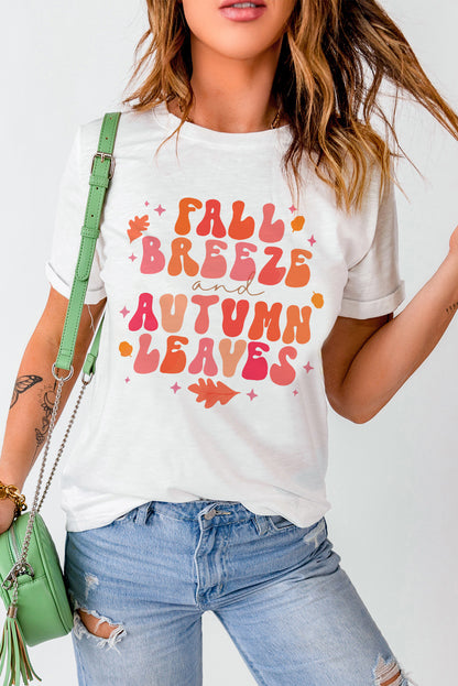 FALL BREEZE AUTUMN LEAVES Graphic T-Shirt-Jewearrings