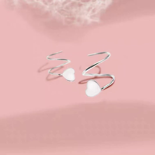 Double-layer Love Earrings Sterling Silver Temperament Advanced Atmosphere-Jewearrings