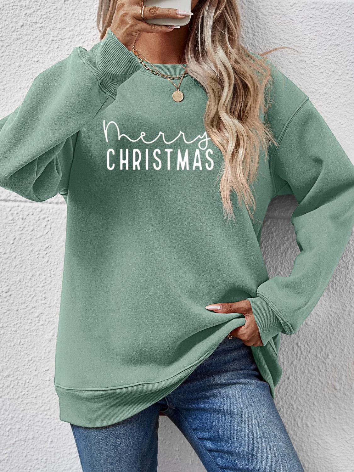 MERRY CHRISTMAS Dropped Shoulder Sweatshirt-Jewearrings