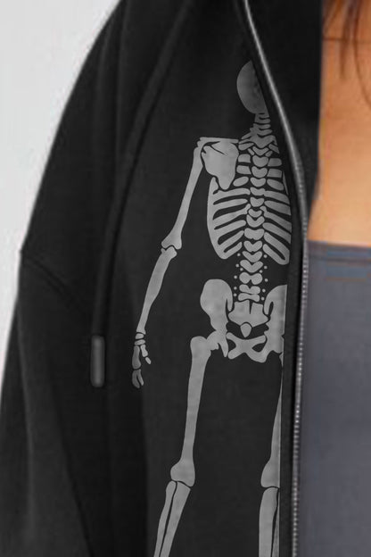 Simply Love Full Size Skeleton Graphic Hoodie-Jewearrings