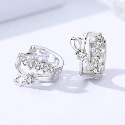 S925 Zircon Bow Double Row Earrings-Jewearrings