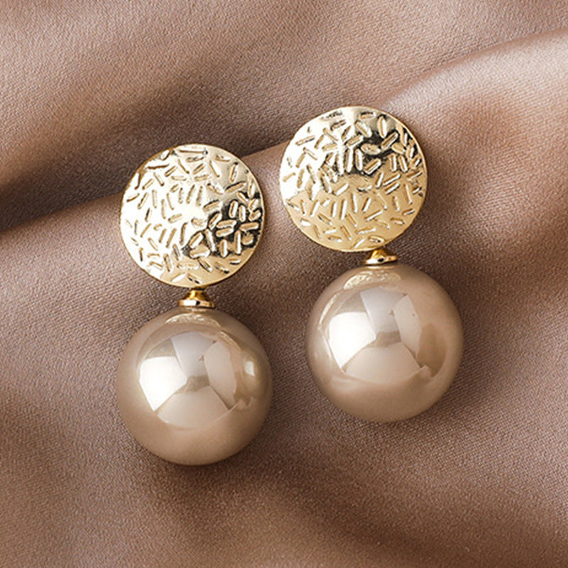 Korean Version Of Imitation Pearl Personality Wild Geometric Type Women's Earrings-Jewearrings