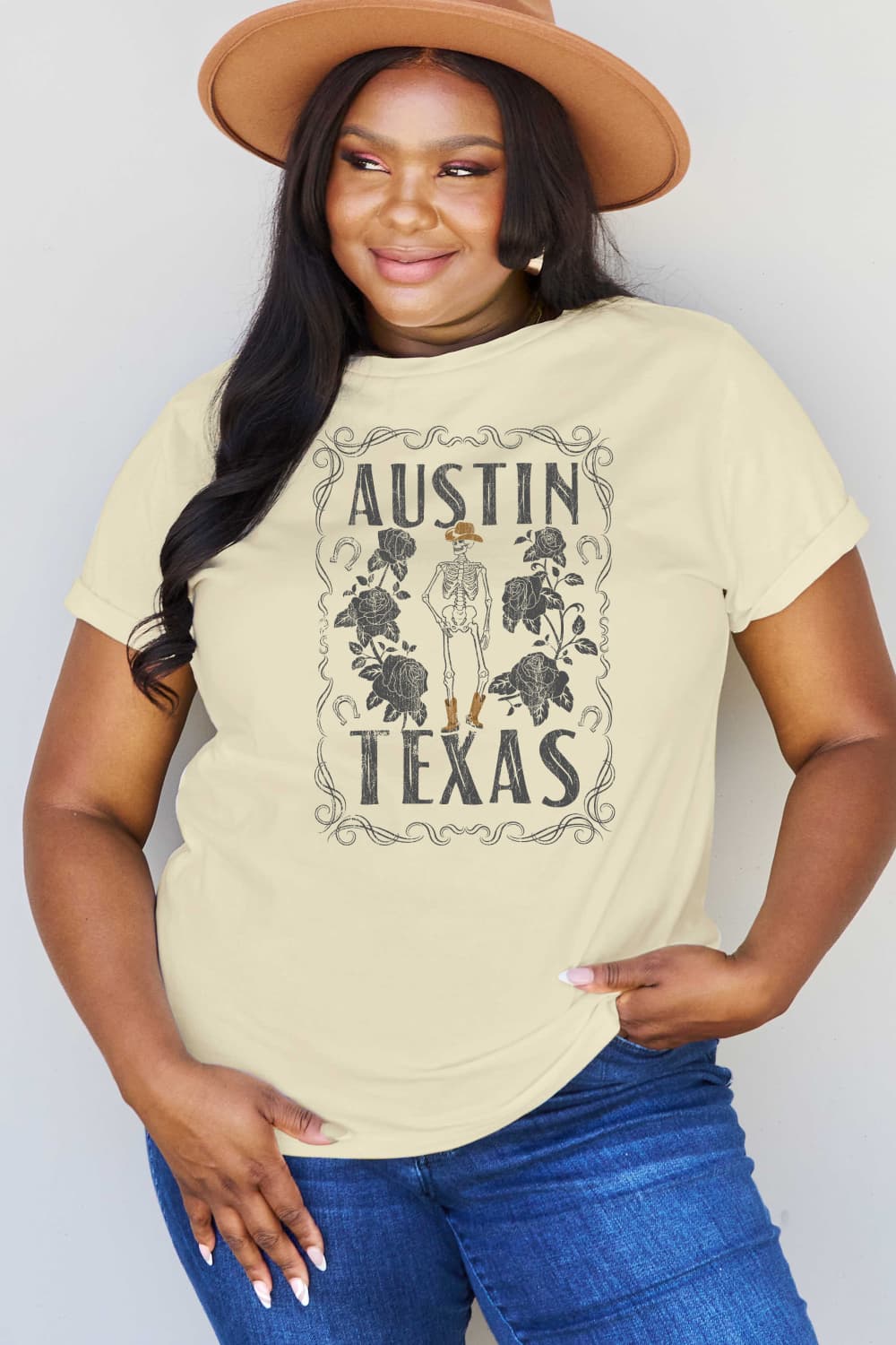 Simply Love Full Size AUSTIN TEXAS Graphic Cotton T-Shirt-Jewearrings