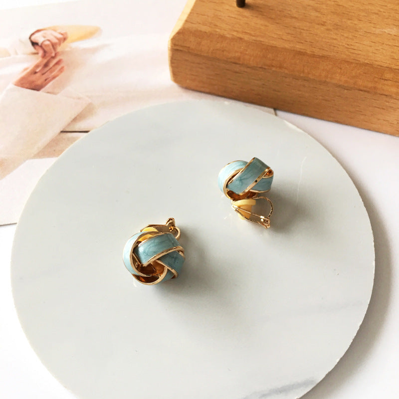 Niche Twist Shape Stud Earrings Creative Dripping Mini-Jewearrings