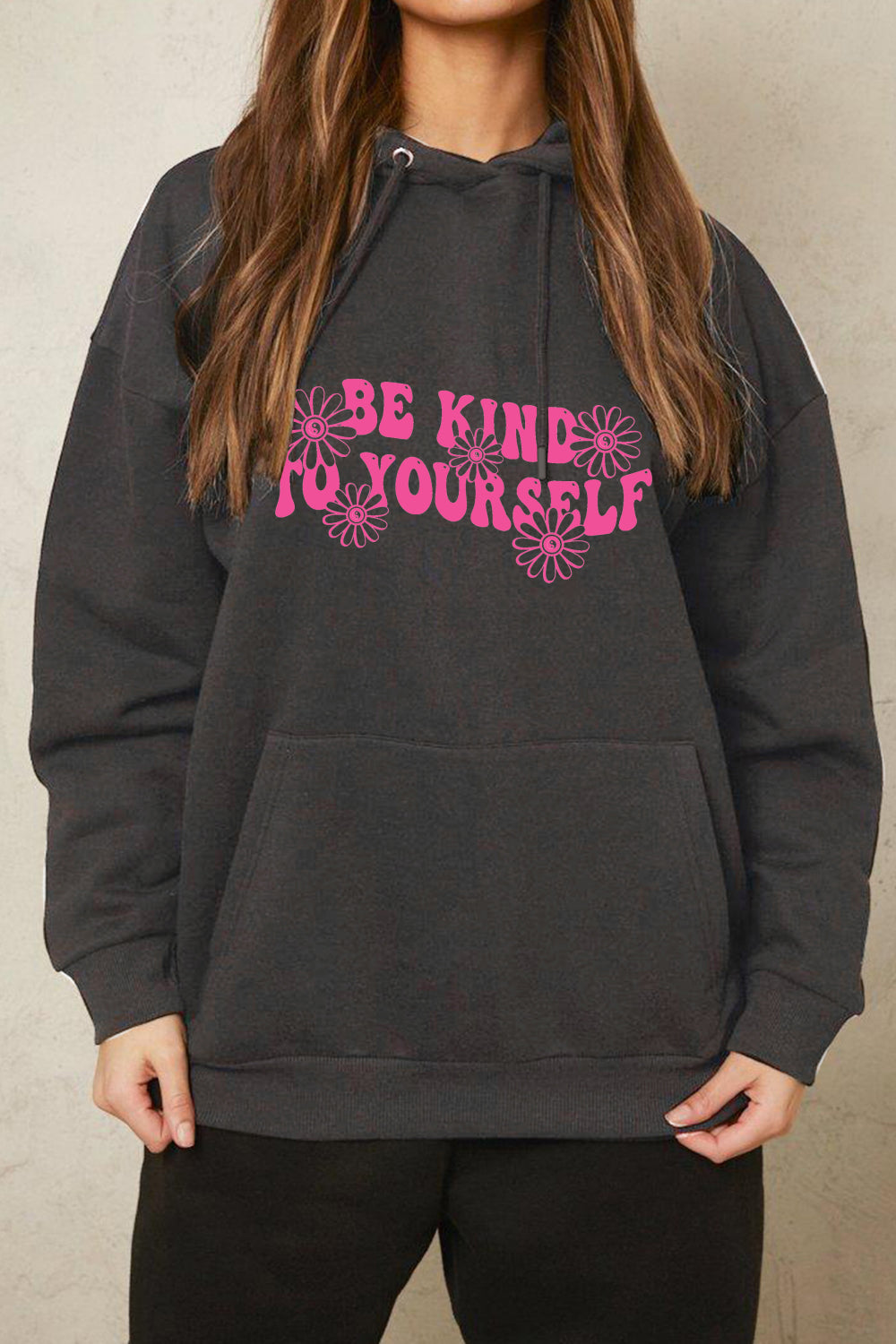 Simply Love Simply Love Full Size BE KIND TO YOURSELF Graphic Hoodie-Jewearrings