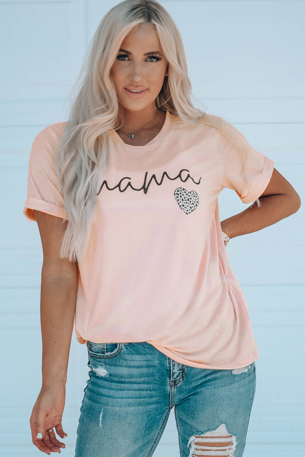 MAMA Heart Graphic Tee Shirt-Jewearrings