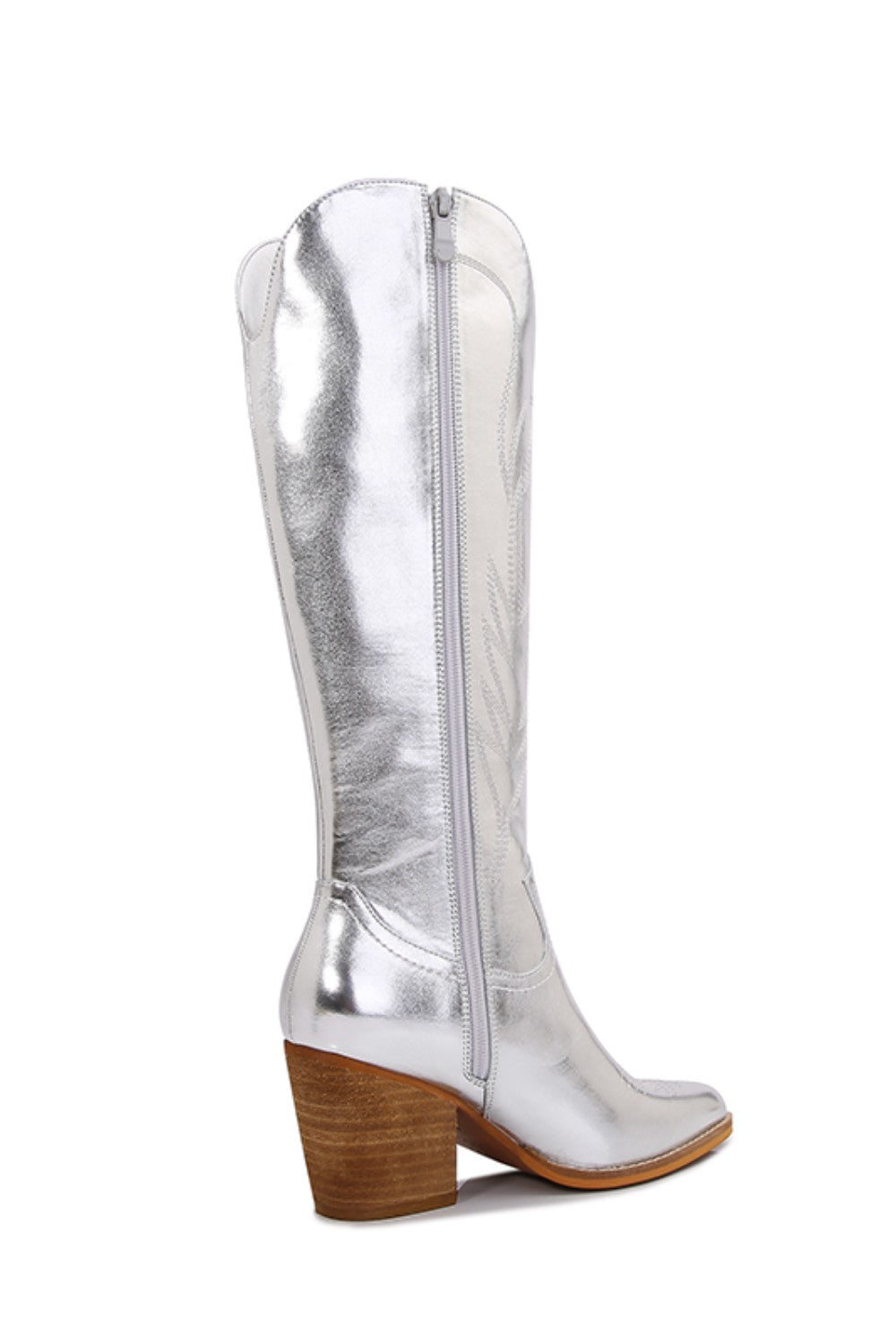 Melody Metallic Knee High Cowboy Boots-Jewearrings