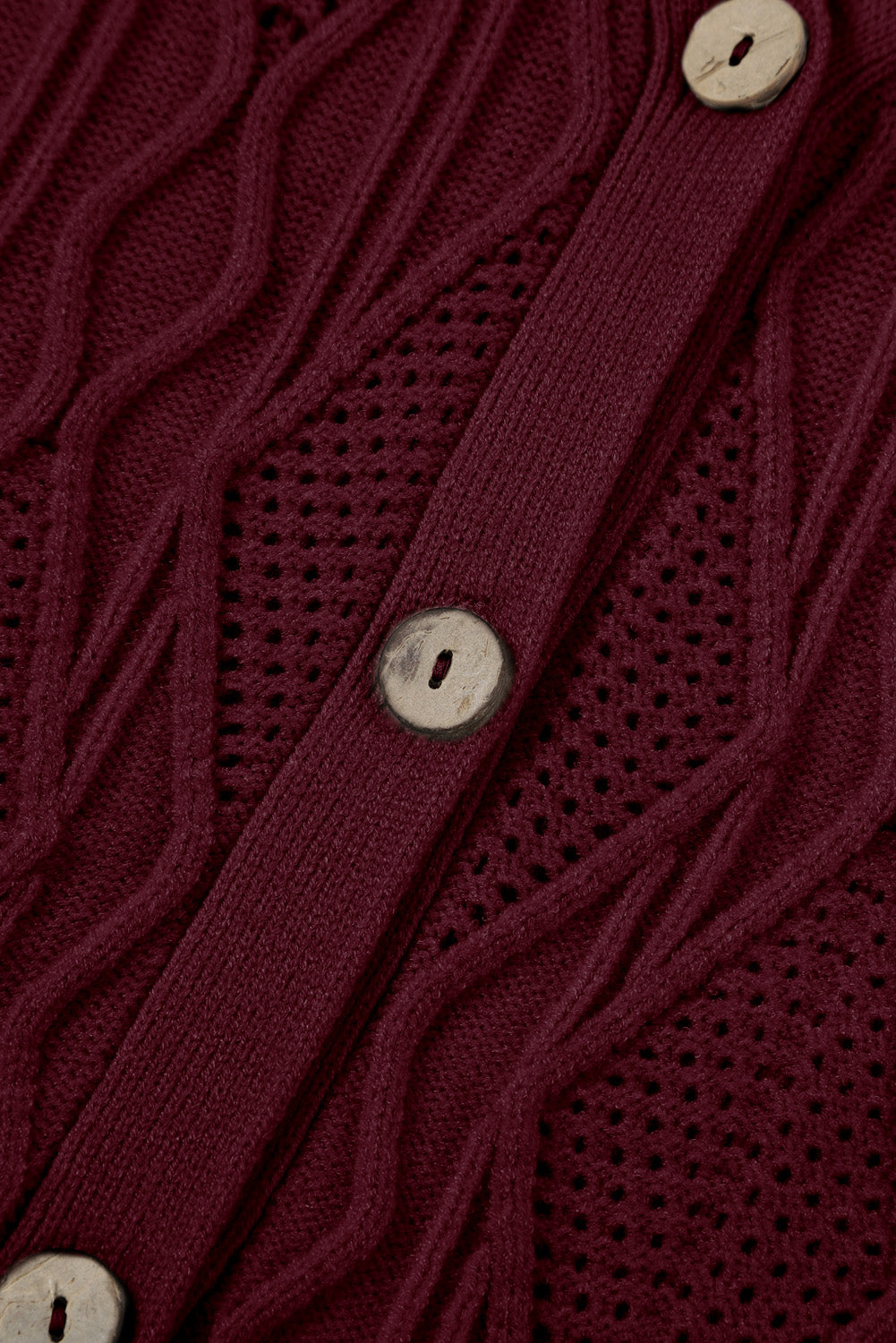 Plus Size Cable-Knit Button Up Sweater-Jewearrings