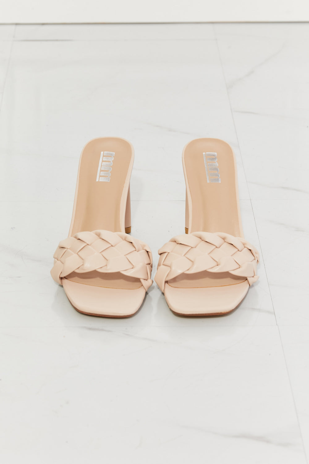 MMShoes Top of the World Braided Block Heel Sandals in Beige-Jewearrings