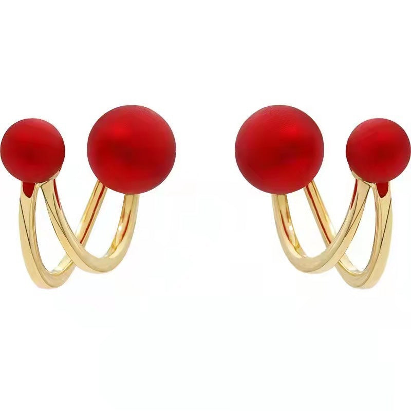 New Style High-end Sterling Silver Earrings French Net Red Ear Buckles-Jewearrings