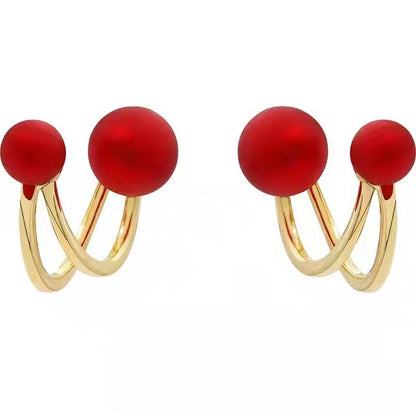 New Style High-end Sterling Silver Earrings French Net Red Ear Buckles-Jewearrings