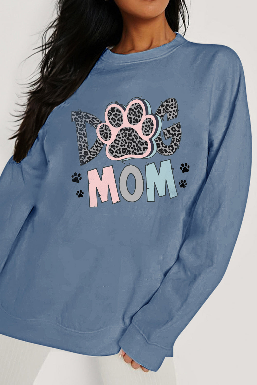 Simply Love Simply Love Full Size DOG MOM Graphic Sweatshirt-Jewearrings