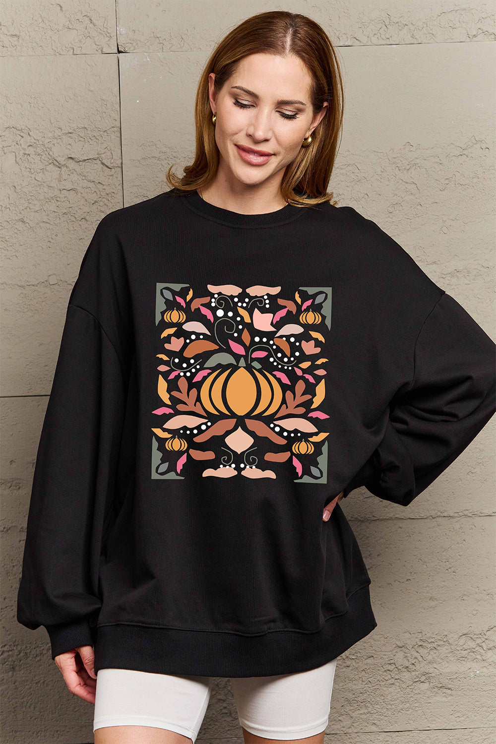 Simply Love Full Size Graphic Dropped Shoulder Sweatshirt-Jewearrings