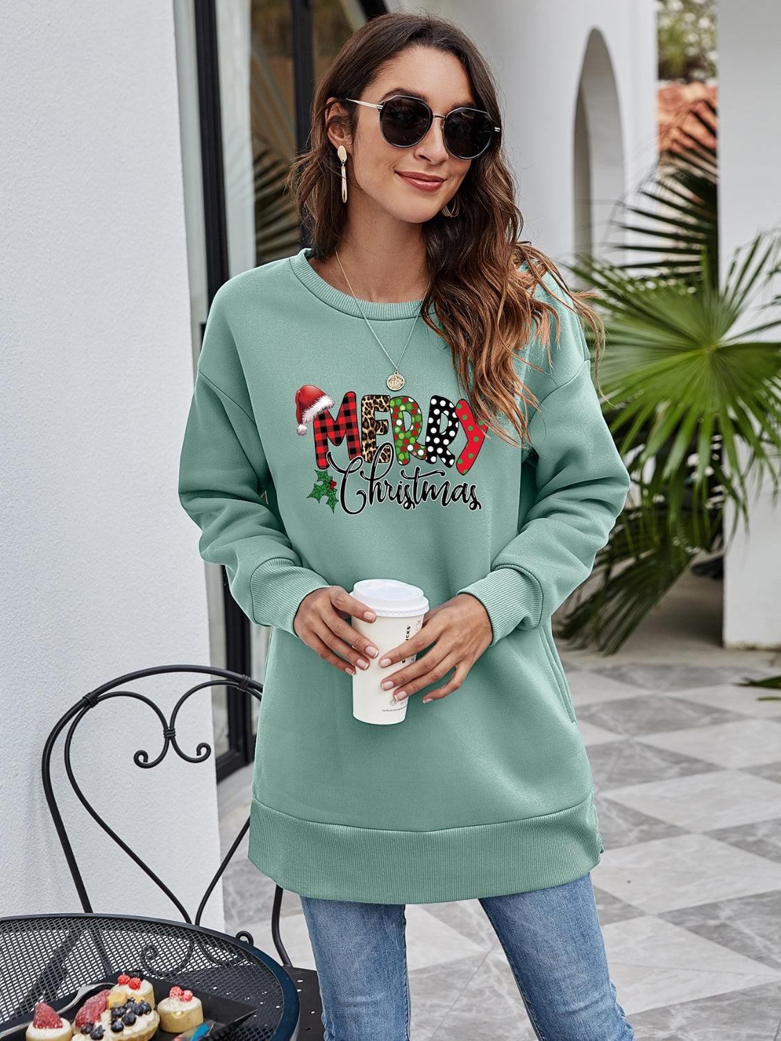 MERRY CHRISTMAS Graphic Sweatshirt-Jewearrings