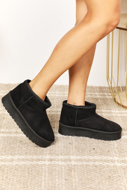 Legend Women's Fleece Lined Chunky Platform Mini Boots-Jewearrings