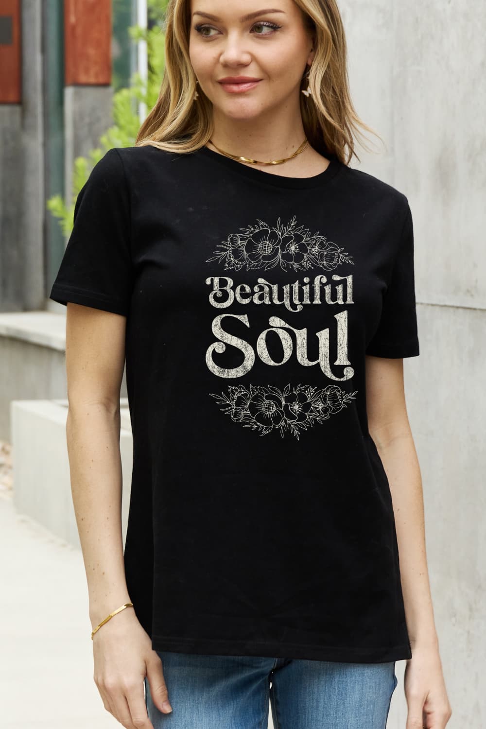 Simply Love Full Size BEAUTIFUL SOUL Graphic Cotton Tee-Jewearrings