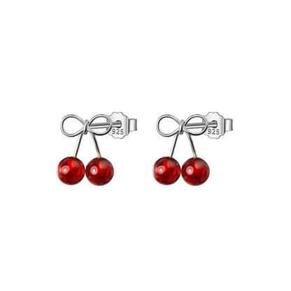 Women's Fashion Cherry Shaped Geometric Stud Earrings-Jewearrings