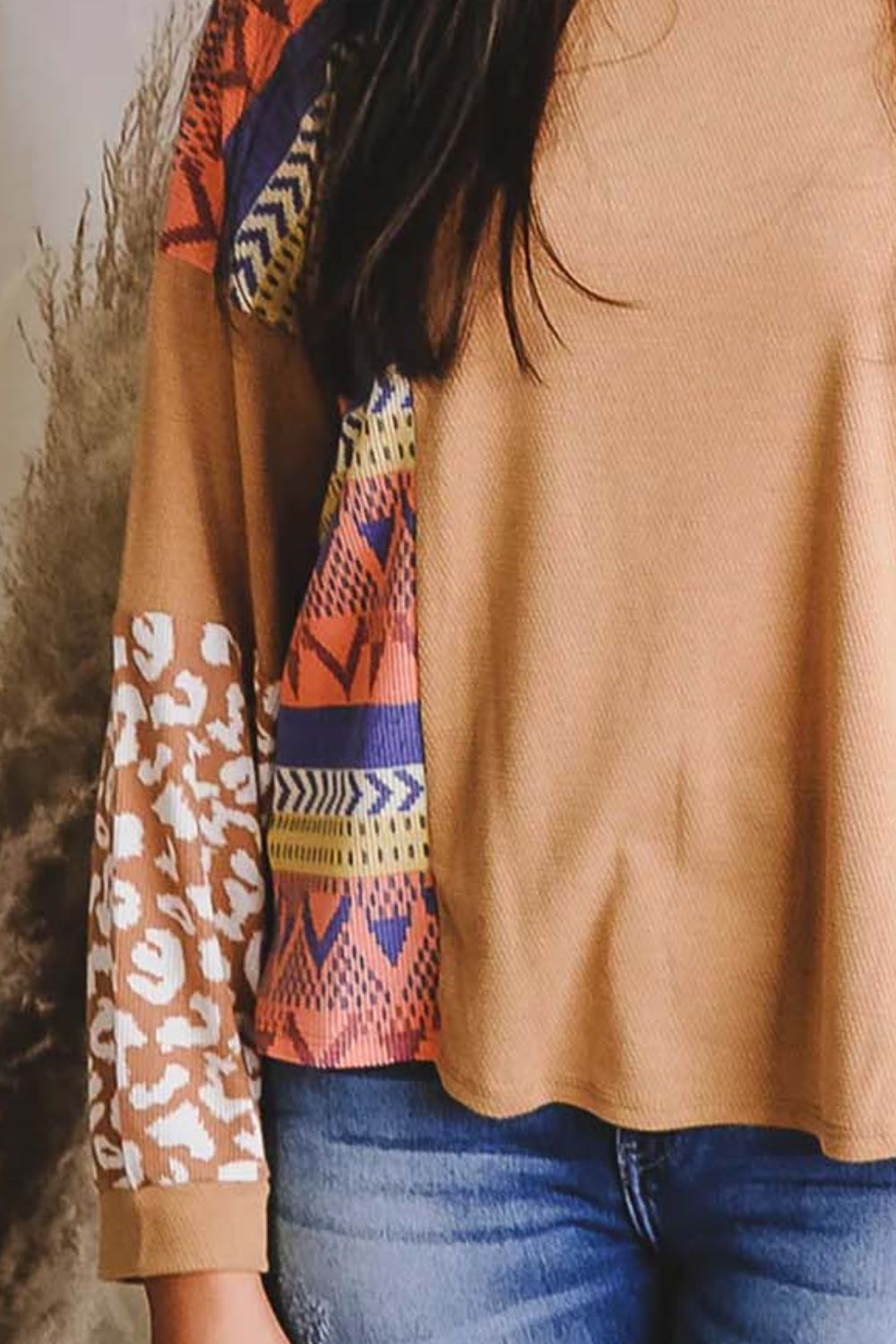 Printed Round Neck Long Sleeve T-Shirt-Jewearrings