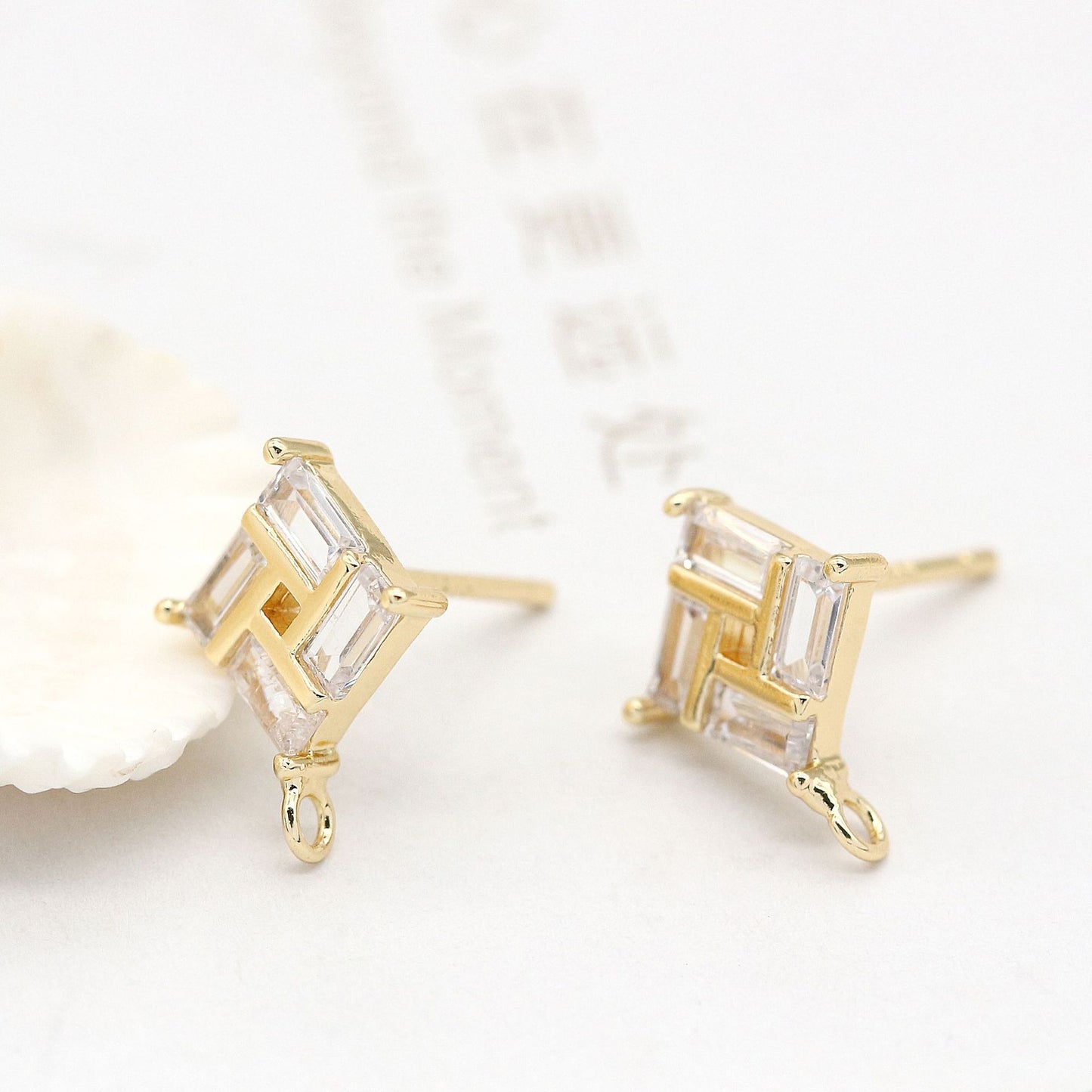 Stone Plated 14K Real Gold Earrings-Jewearrings