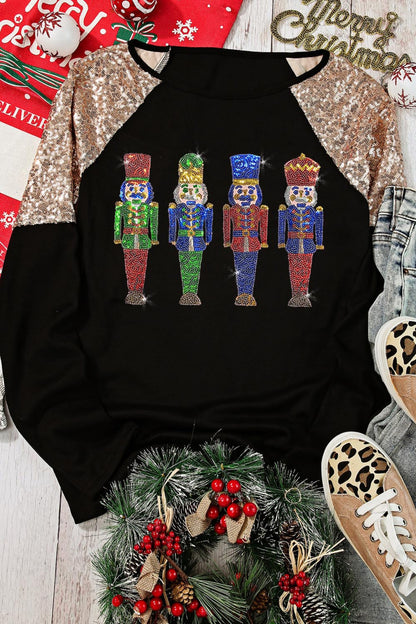 Sequin Nutcracker Long Sleeve Sweatshirt-Jewearrings