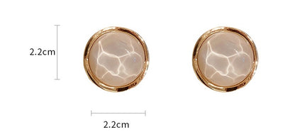 925 Silver Needle Round Opal Stud Earrings Korean Retro-Jewearrings