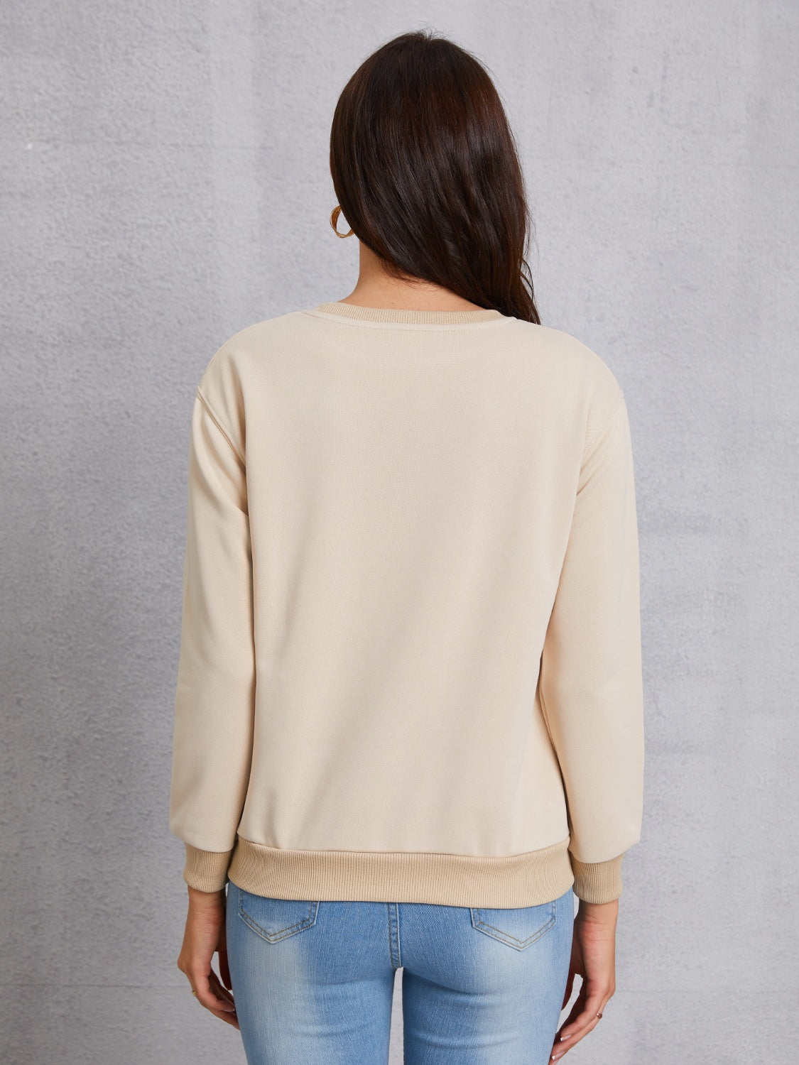 LOVE Round Neck Long Sleeve Sweatshirt-Jewearrings