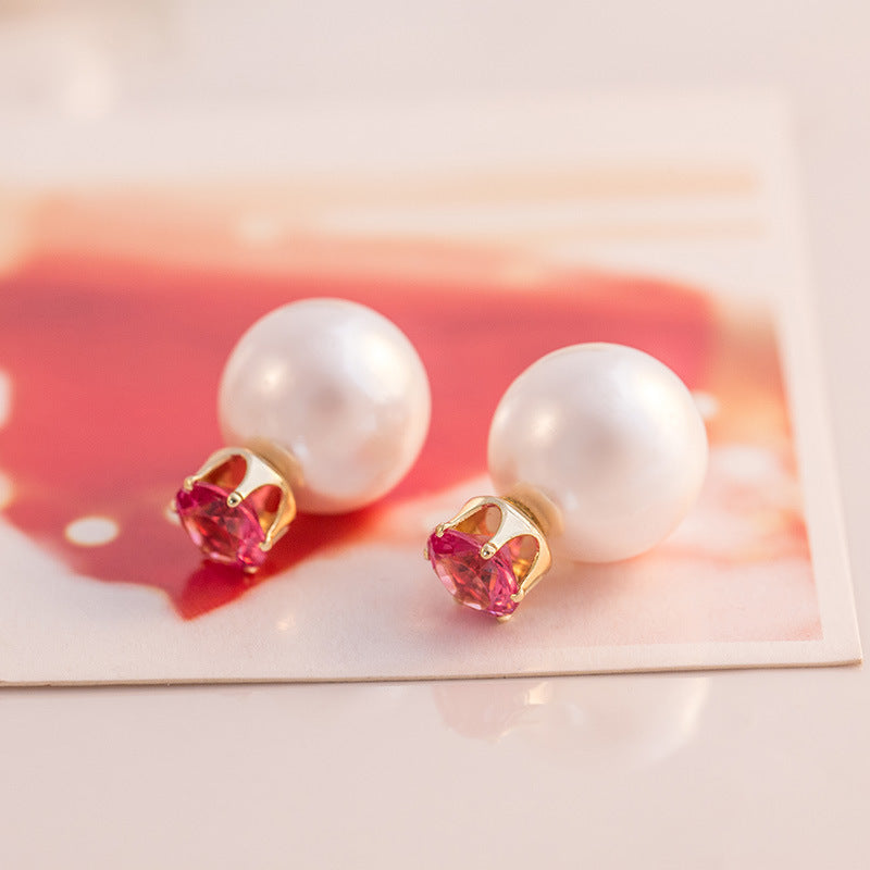 Korean Fashion Pearl Stud Earrings-Jewearrings