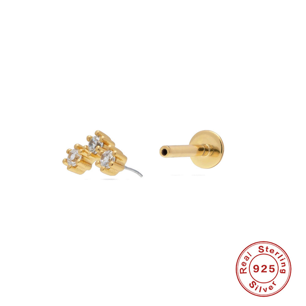 Flat Threaded Pierced Cartilage Earrings-Jewearrings