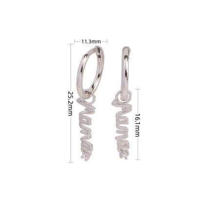 S925 Sterling Silver Fashion MAMA Letter All-match Earrings-Jewearrings