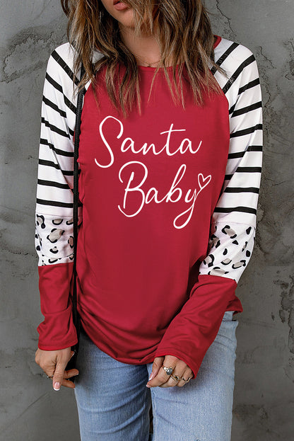 SANTA BABY Graphic Long Sleeve T-Shirt-Jewearrings