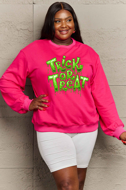 Simply Love Full Size TRICK OR TREAT Graphic Sweatshirt-Jewearrings