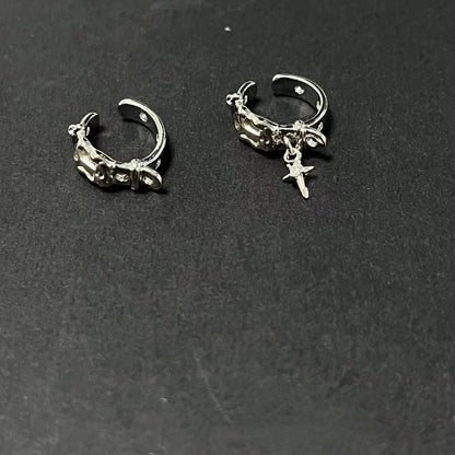 Cross Earrings Asymmetric Non-pierced Ear Bone Clip-Jewearrings