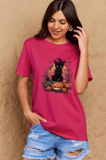 Simply Love Full Size Halloween Theme Graphic T-Shirt-Jewearrings