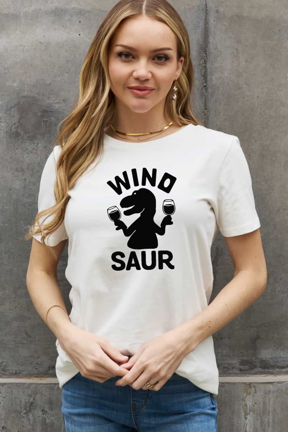 Simply Love Full Size WINOSAUR Graphic Cotton T-Shirt-Jewearrings