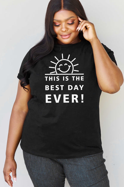 Simply Love Full Size THIS IS THE BEST DAY EVER! Graphic Cotton T-Shirt-Jewearrings