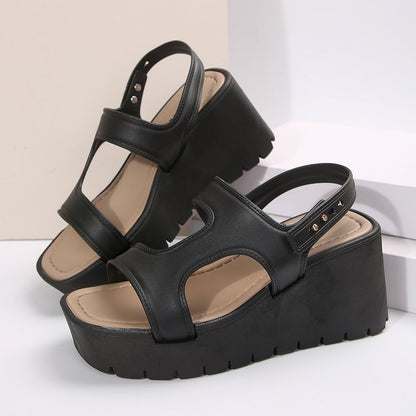 Open Toe Wedge Sandals-Jewearrings