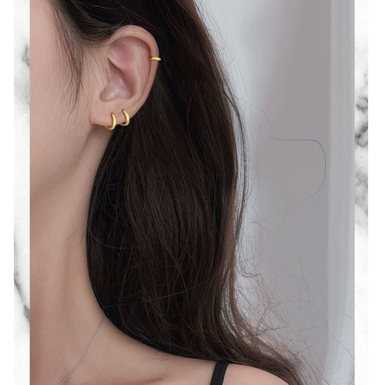 Ear Buckle Female Small Ear Ring Temperament Korean Hoop Earrings-Jewearrings