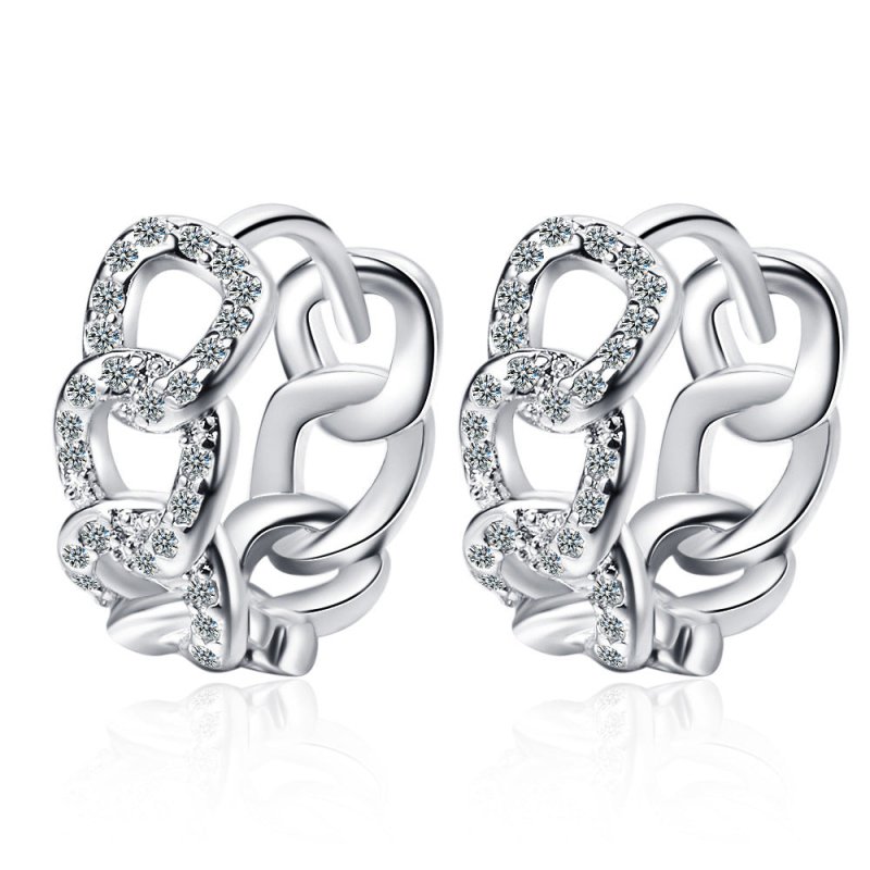 Ear Clip Personality Hollow Out Zircon Inlaid Diamond Fashion Earrings Ear Clips-Jewearrings