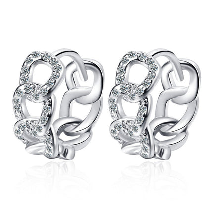 Ear Clip Personality Hollow Out Zircon Inlaid Diamond Fashion Earrings Ear Clips-Jewearrings