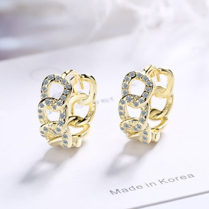 Ear Clip Personality Hollow Out Zircon Inlaid Diamond Fashion Earrings Ear Clips-Jewearrings