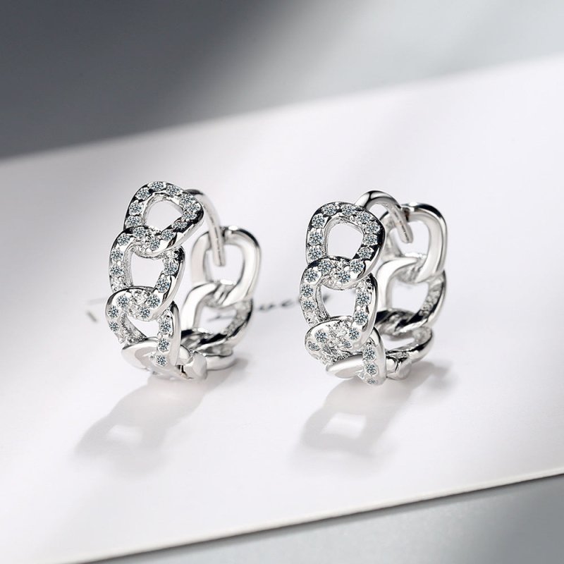 Ear Clip Personality Hollow Out Zircon Inlaid Diamond Fashion Earrings Ear Clips-Jewearrings