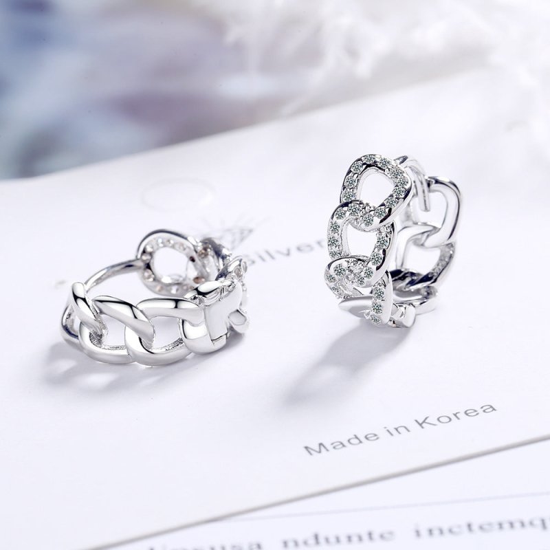 Ear Clip Personality Hollow Out Zircon Inlaid Diamond Fashion Earrings Ear Clips-Jewearrings