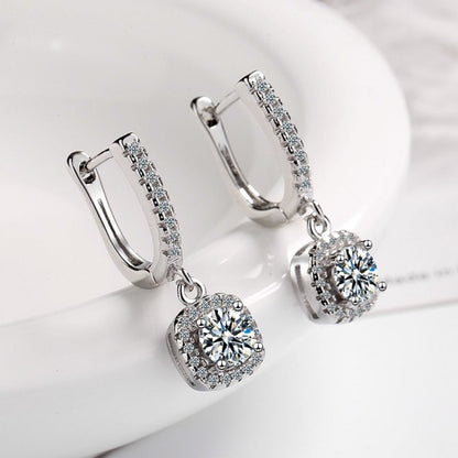 Ear Clip Women's Diamond Inlaid Short Hollow Zircon Earrings-Jewearrings