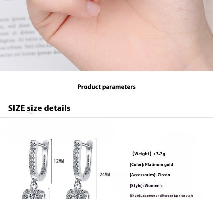 Ear Clip Women's Diamond Inlaid Short Hollow Zircon Earrings-Jewearrings