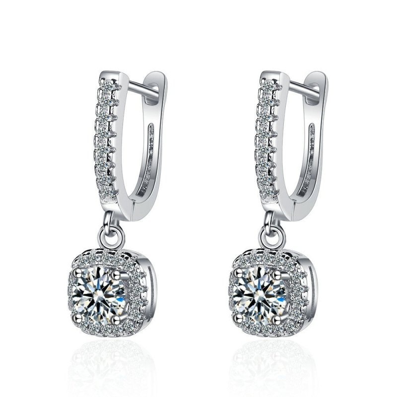 Ear Clip Women's Diamond Inlaid Short Hollow Zircon Earrings-Jewearrings