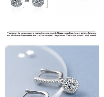 Ear Clip Women's Diamond Inlaid Short Hollow Zircon Earrings-Jewearrings