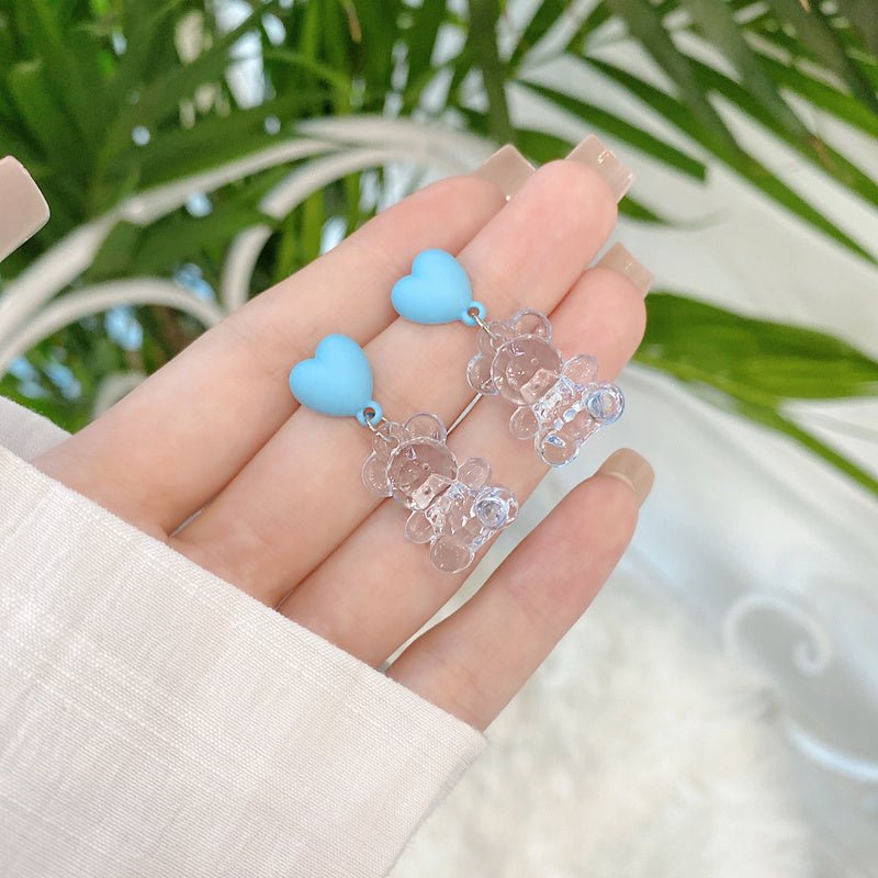 Ear Clips Cute Blue Earrings Student-Jewearrings