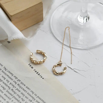 Ear Cuff Asymmetric Design - No Piercing Needed-Jewearrings