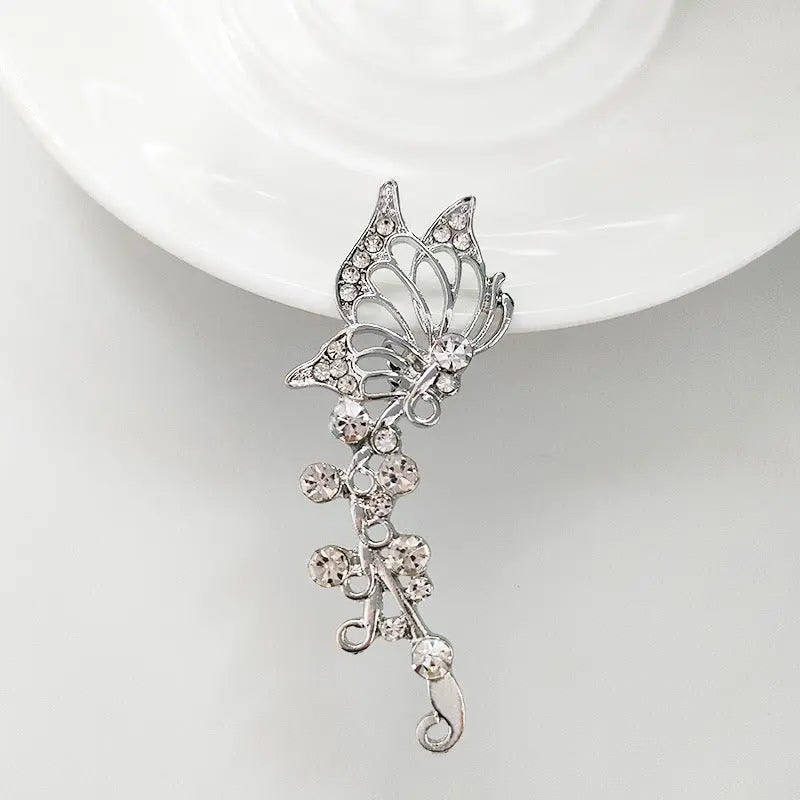 Ear Cuff Butterfly Diamond - Unique Unilateral Design-Jewearrings